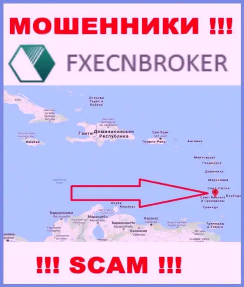 FXECNBroker это МОШЕННИКИ, которые официально зарегистрированы на территории - Сент-Винсент и Гренадины