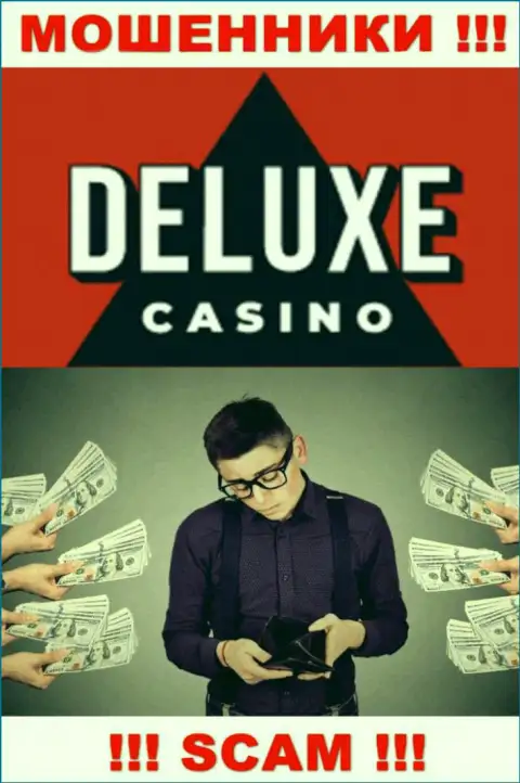 Если вас раскрутили на денежные средства в дилинговом центре Deluxe Casino, тогда присылайте жалобу, вам попытаются помочь
