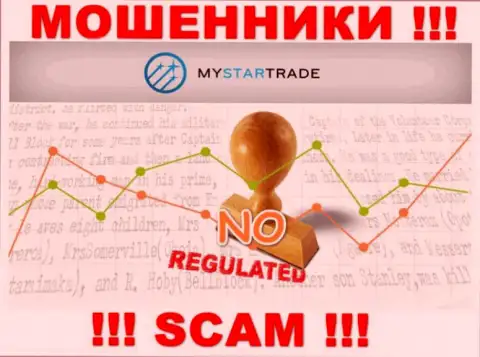 У MyStarTrade Com на web-портале не опубликовано инфы о регулирующем органе и лицензионном документе организации, значит их вообще нет