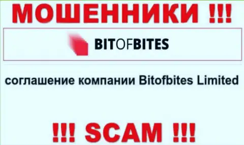 Юридическим лицом, владеющим ворами БитОфБитес, является Bitofbites Limited