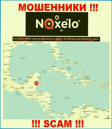 МОШЕННИКИ Noxelo присваивают финансовые средства доверчивых людей, пустив корни в офшоре по этому адресу 13 Euphrates Ave, Belize City, Belize