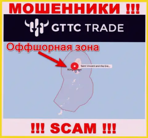 МОШЕННИКИ GT-TC Trade имеют регистрацию очень далеко, а именно на территории - Saint Vincent and the Grenadines