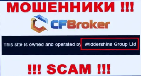 Юр лицо, которое управляет internet жуликами ЦФБрокер Ио это Widdershins Group Ltd