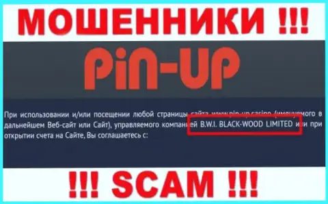 Обманщики Пин-Ап Казино принадлежат юр лицу - B.W.I. BLACK-WOOD LIMITED