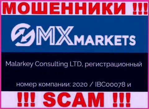 GMX Markets - регистрационный номер интернет-мошенников - 2020 / IBC00078