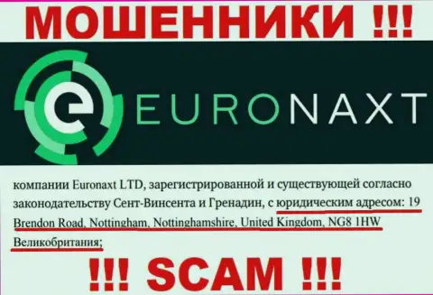 Официальный адрес компании EuroNaxt Com на ее сайте ненастоящий - это ЯВНО МОШЕННИКИ !!!