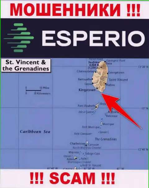 Оффшорные интернет мошенники Esperio прячутся вот тут - Kingstown, St. Vincent and the Grenadines