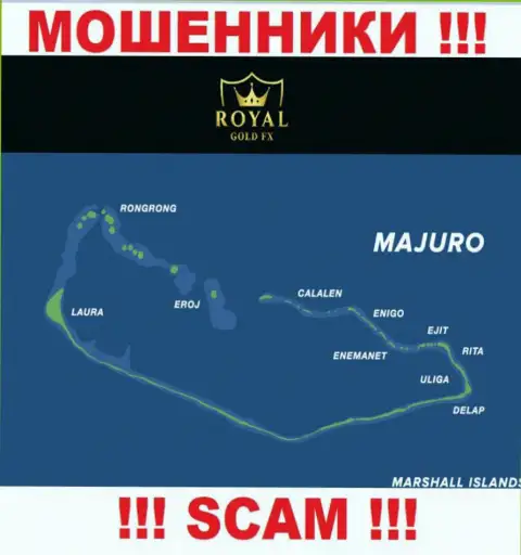 Избегайте работы с мошенниками RoyalGoldFX Com, Маджуро, Маршалловы Острова - их место регистрации