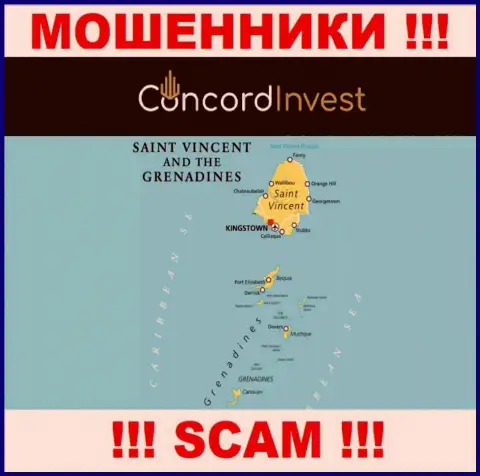 St. Vincent and the Grenadines - здесь, в офшоре, зарегистрированы internet-мошенники Concord Invest