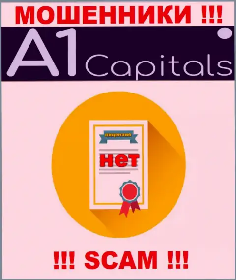 A1Capitals это ненадежная организация, поскольку не имеет лицензии