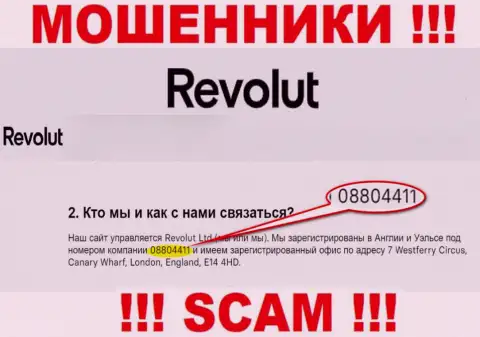 Будьте крайне внимательны, наличие номера регистрации у конторы Revolut (08804411) может оказаться приманкой