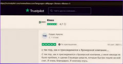 Высказывания валютных игроков о работе дилинговой организации KIEXO на сайте Trustpilot Com