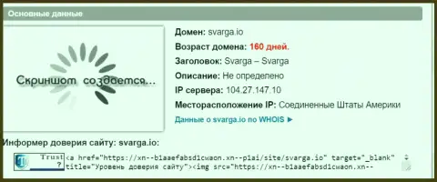 Возраст домена ФОРЕКС брокерской компании Сварга, согласно информации, полученной на интернет-портале довериевсети рф